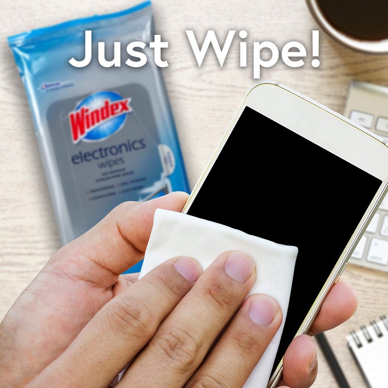 Windex Electronic Cleaning Wipes, Pre-Moistened Screen Wipes for TVs, Phones, and Other Electronics, Resealable for a Freshness Lock, 25 Count - Image 5